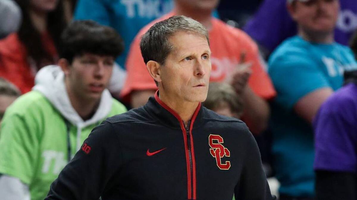  Feb 8, 2026; University Park, Pennsylvania, USA; Southern California Trojans head coach Eric Musselman looks on from the bench during the second half against the Penn State Nittany Lions at Bryce Jordan Center. Mandatory Credit: Matthew O'Haren-Imagn Images | Matthew O'Haren-Imagn Images 