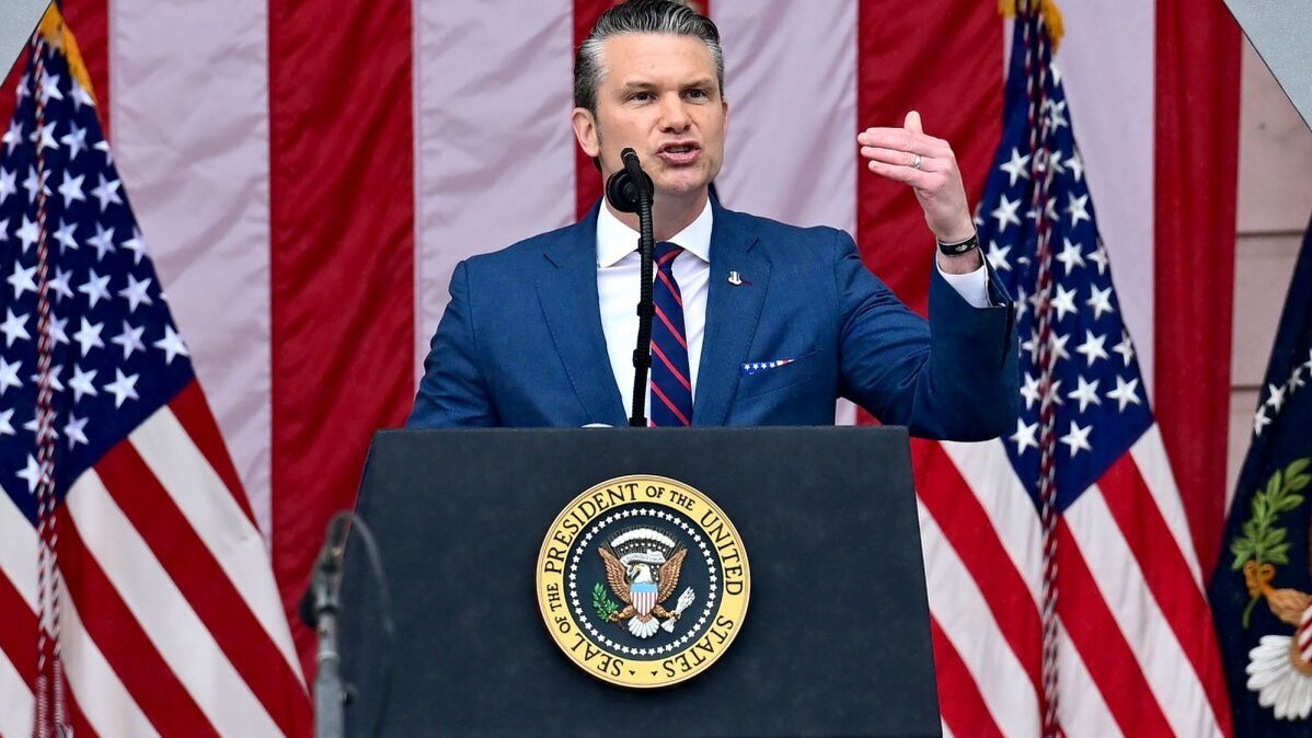 Defense Secretary Pete Hegseth delivers remarks in the Amphitheater on Memorial Day at Arlington National Cemetery in Arlington, Va. The Pentagon on Monday released a revised list of religious affiliations for service members after an earlier list draw ire from Mormons. Photo by Kyle Mazza /UPI