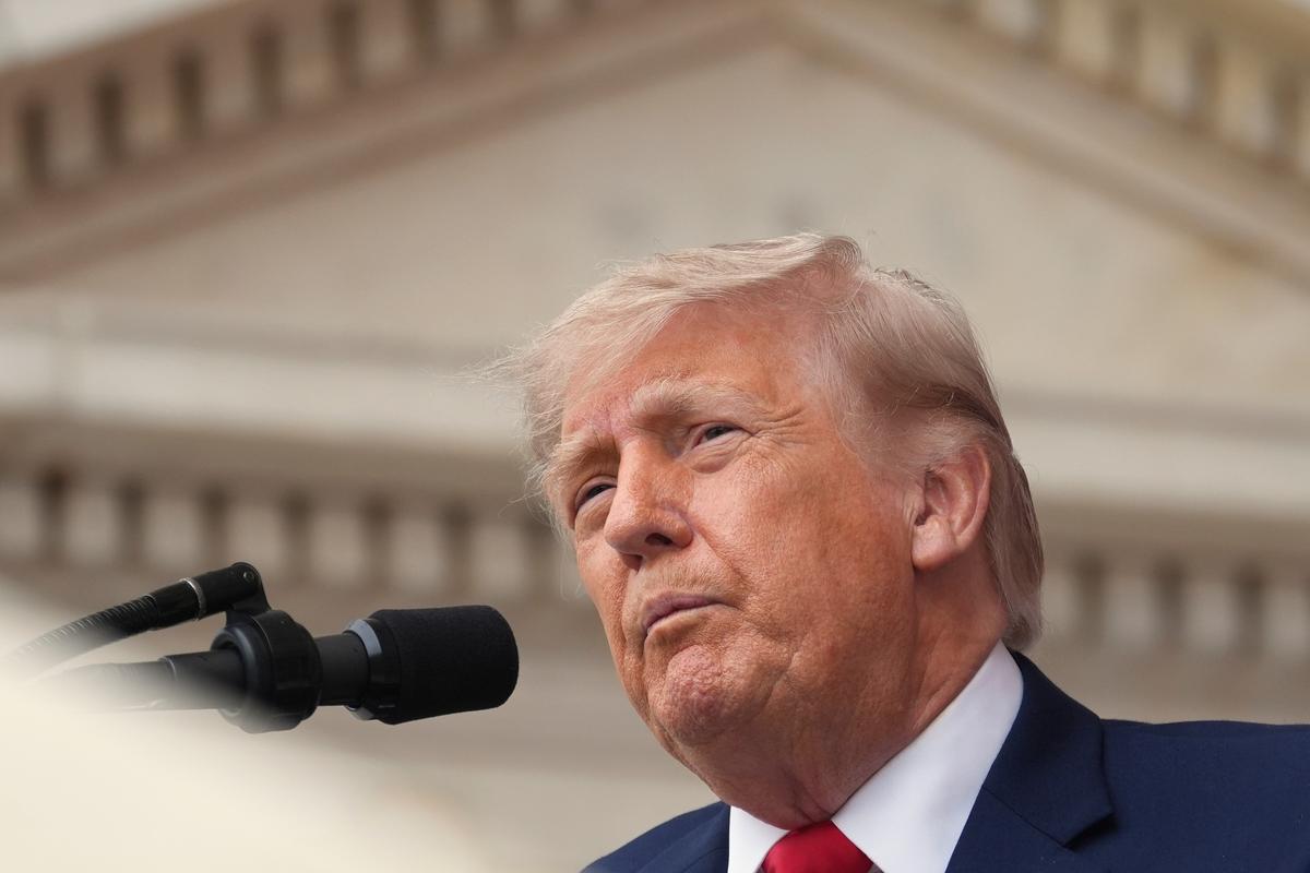 President Donald Trump in Arlington National Cemetery on May 25, 2026, in Virginia. 