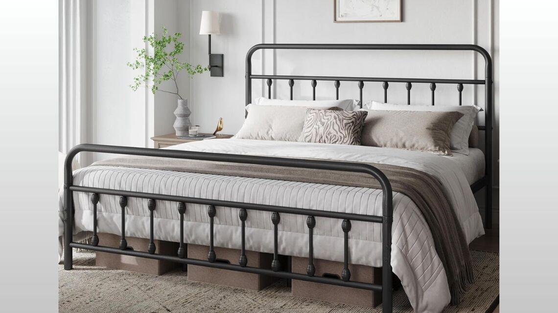 This Victorian-Style Metal Bed Frame Is on Sale for Nearly 30% Off on Amazon 