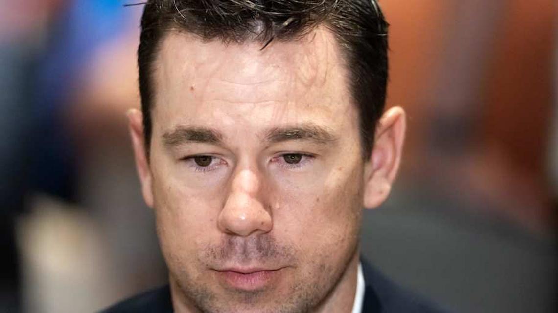  Mar 31, 2026; Phoenix, AZ, USA; Las Vegas Raiders head coach Klint Kubiak during the 2026 NFL Annual League Meeting at the Arizona Biltmore. Mandatory Credit: Mark J. Rebilas-Imagn Images | Mark J. Rebilas-Imagn Images 