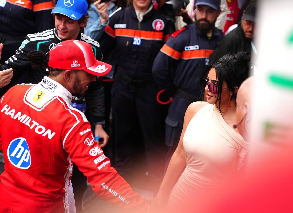  Lewis Hamilton and Kim Kardashian after the 2026 F1 Monaco Grand Prix. Photo by David Davies/PA Images via Getty Images