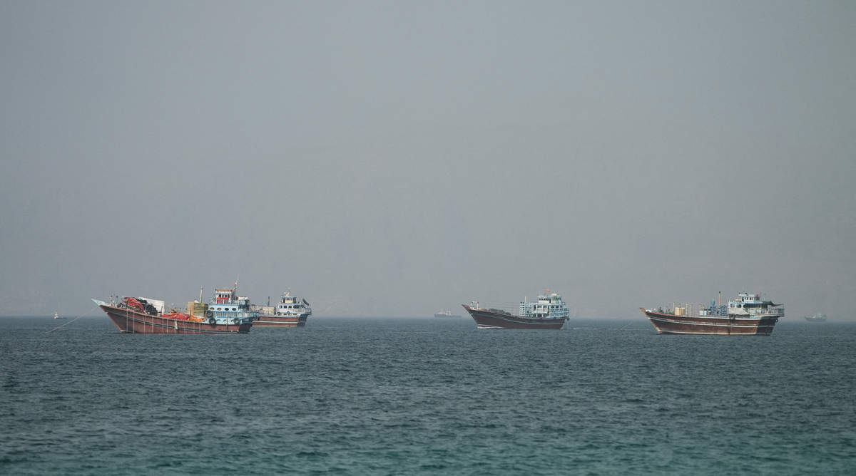 Vessels at the Strait of Hormuz, as seen from Musandam,Oman, June 25, 2026. REUTERS/Stringer