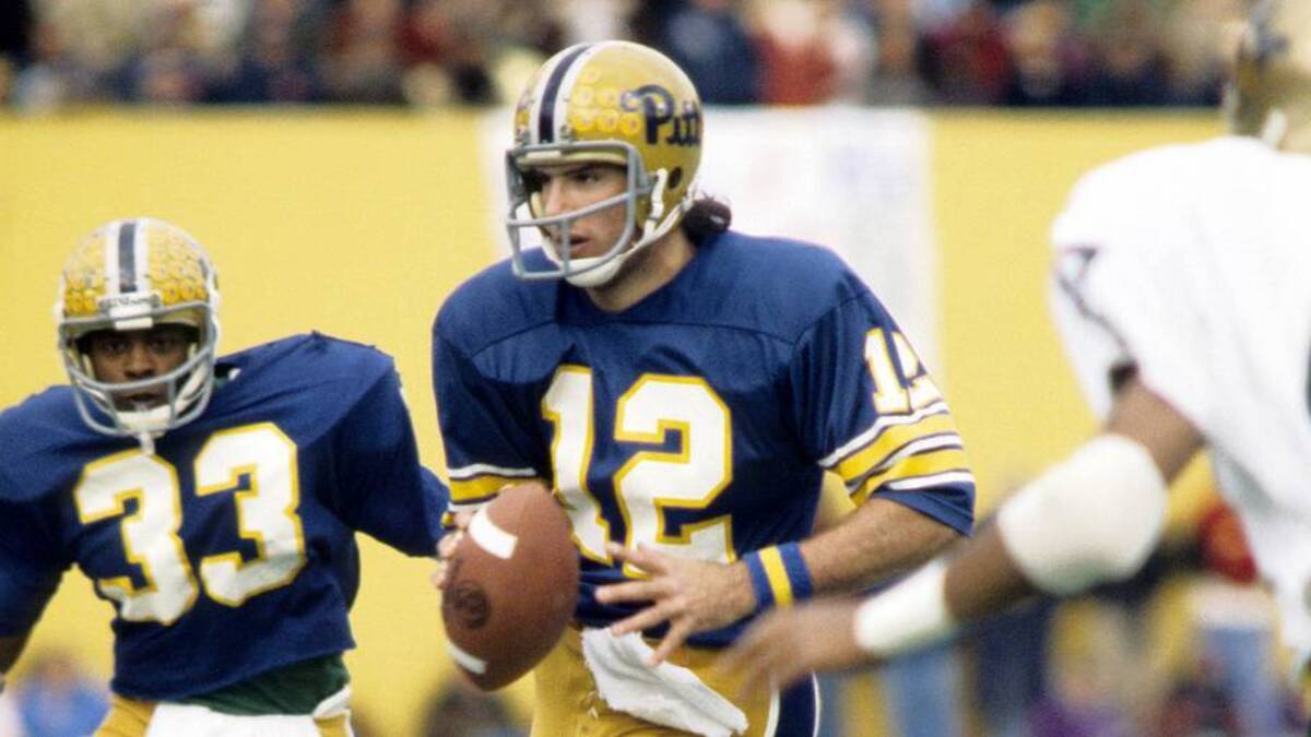  Unknown date; Pittsburgh, PA, USA; FILE PHOTO; Pittsburgh panthers quarterback Matt Cavanaugh (12) rolls out alongside Tony Dorsett (33) at Pitt Stadium. Mandatory Credit: Malcolm Emmons-Imagn Images | Malcolm Emmons-Imagn Images 