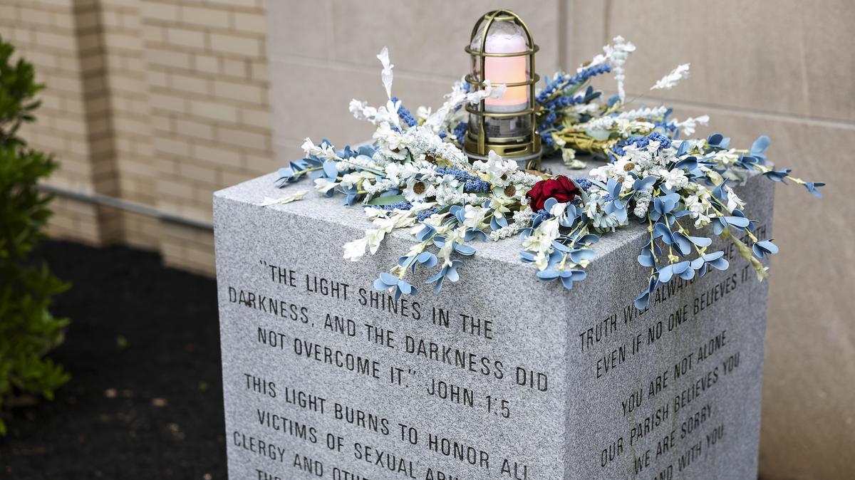 The memorial for victims of sexual abuse is at St. Cecilia's Catholic Church. (Monica Herndon/The Philadelphia Inquirer/TNS)