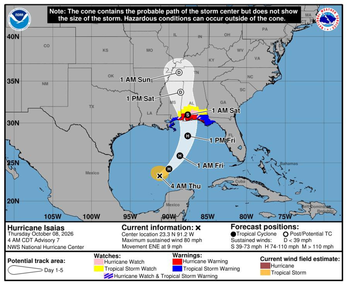 Alabama Hurricane Isaias path: Live radar, trackers, spaghetti models ...
