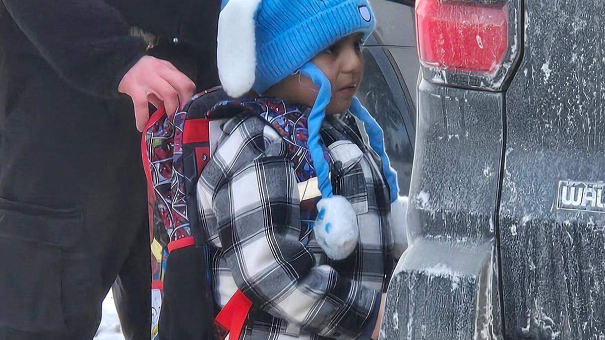 Liam Conejo Ramos, 5, is seen being detained in a photo released by Columbia Heights Public Schools officials that has prompted anger in Minnesota’s Twin Cities. Exactly what happened on a snow-covered block during the arrest is in dispute: The small school district and the federal government have given conflicting accounts.