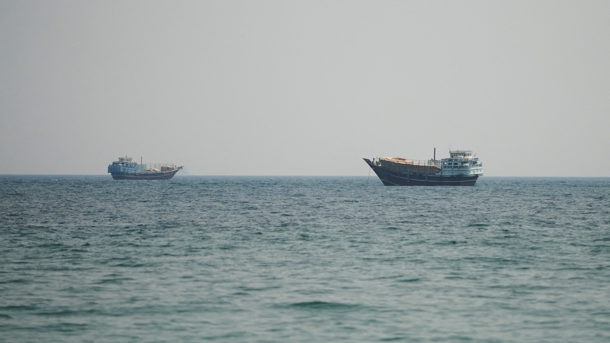 Vessels at the Strait of Hormuz, as seen from Musandam,Oman, July 12, 2026. REUTERS/Stringer