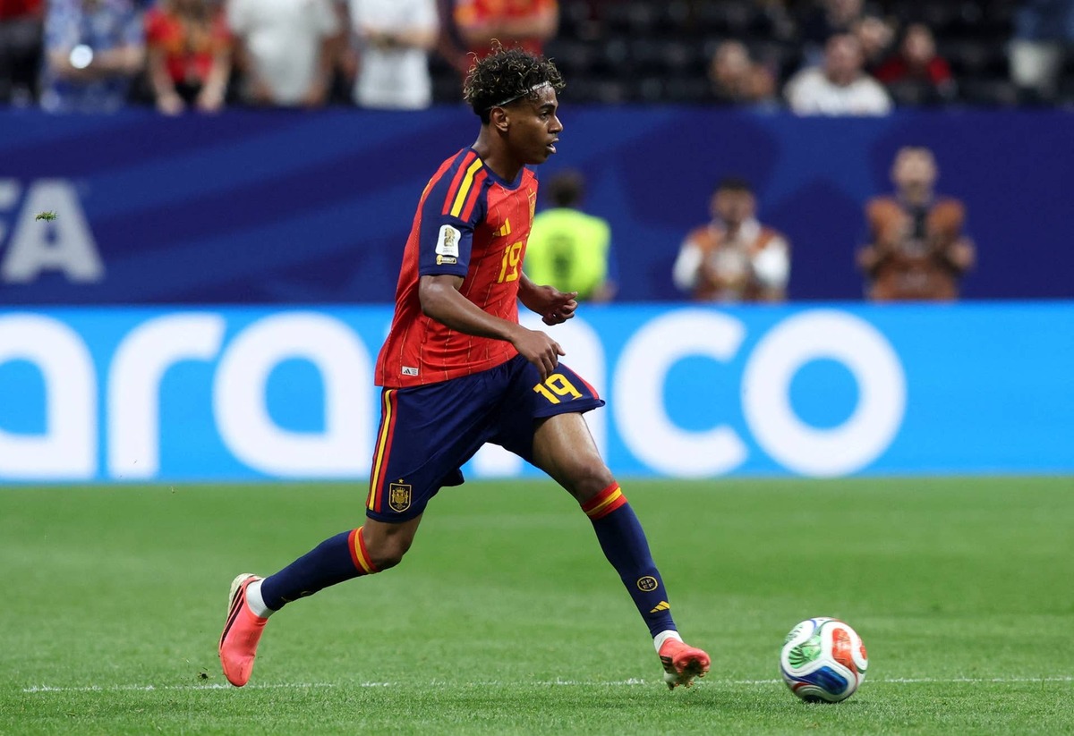  Spain's Lamine Yamal in action against Cape Verde at Atlanta Stadium. IMAGN IMAGES via Reuters - Brett Davis