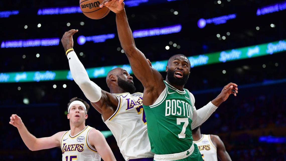 Brown, Pritchard lead Celtics' dominance over Lakers