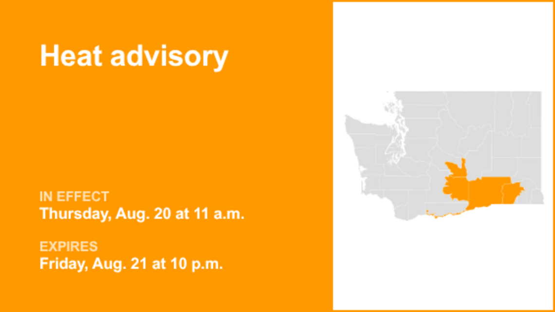 Heat advisory affecting Eastern Washington until Friday night 