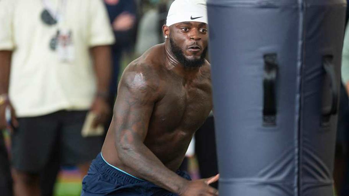  Auburn Tigers buck Keyron Crawford (24) runs drills during Auburn football pro day at Woltosz Performance Center in Auburn, Ala. on Tuesday, March 24, 2026. | Jake Crandall/ Advertiser / USA TODAY NETWORK via Imagn Images 