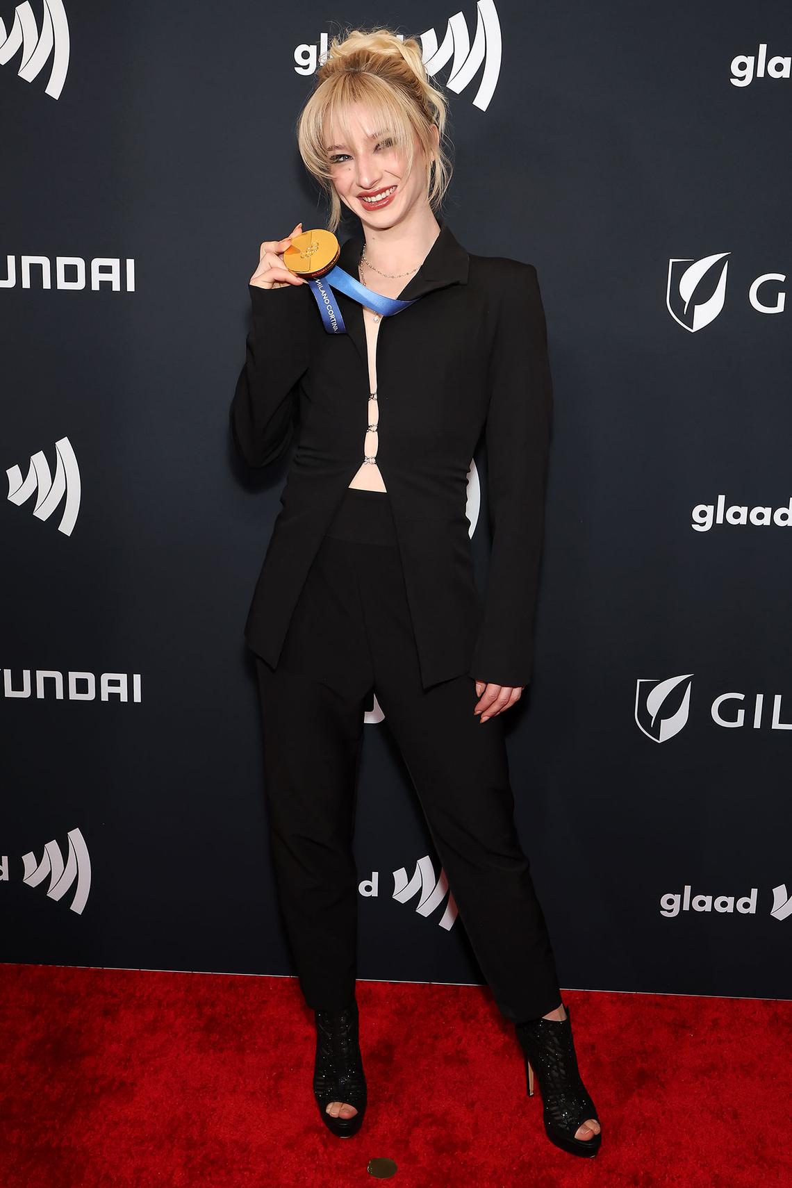 Amber Glenn attends the 37th Annual GLAAD Media Awards at The Beverly Hilton on March 05, 2026 in Beverly Hills, California.