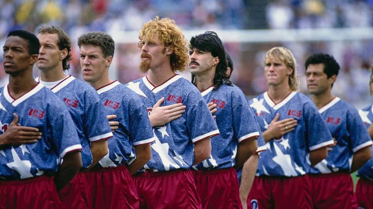  Alexi Lalas started all four World Cup matches for the U.S. | Jonathan Daniel/Allsport/Getty Images) 