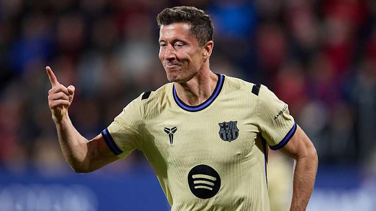  Robert Lewandowski scored crucial goals for Barcelona this season. | Ion Alcoba Beitia/Getty Images 