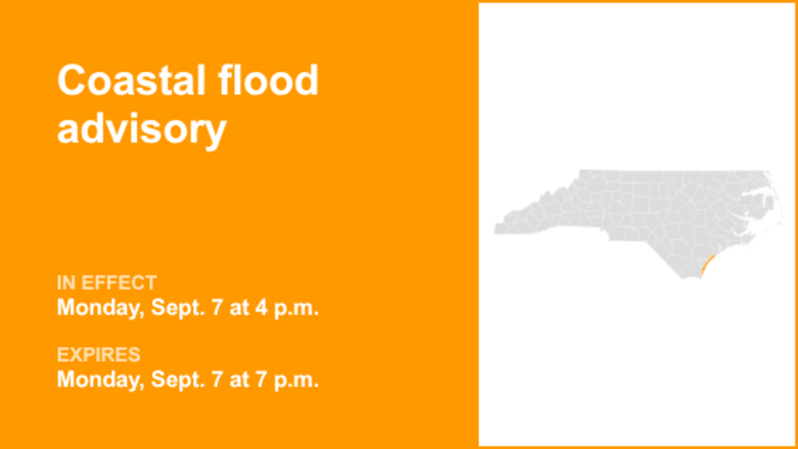 Coastal flood advisory for Coastal Pender and Coastal New Hanover until Monday evening 