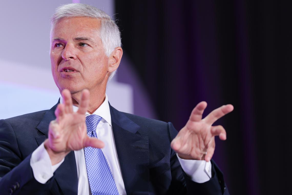  Chris Nassetta, President and CEO of Hilton, speaks in Washington, D.C., on March 10, 2026. 