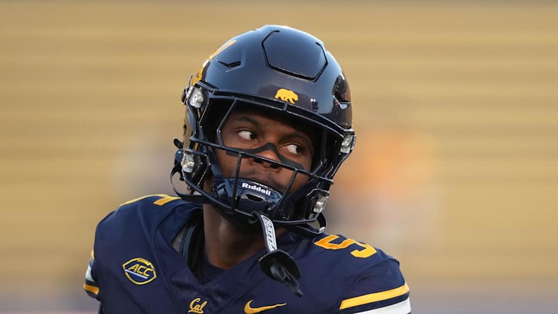  Nov 29, 2025; Berkeley, California, USA; California Golden Bears defensive back Hezekiah Masses (5) before the game against the Southern Methodist Mustangs at California Memorial Stadium. Mandatory Credit: Darren Yamashita-Imagn Images | Darren Yamashita-Imagn Images 