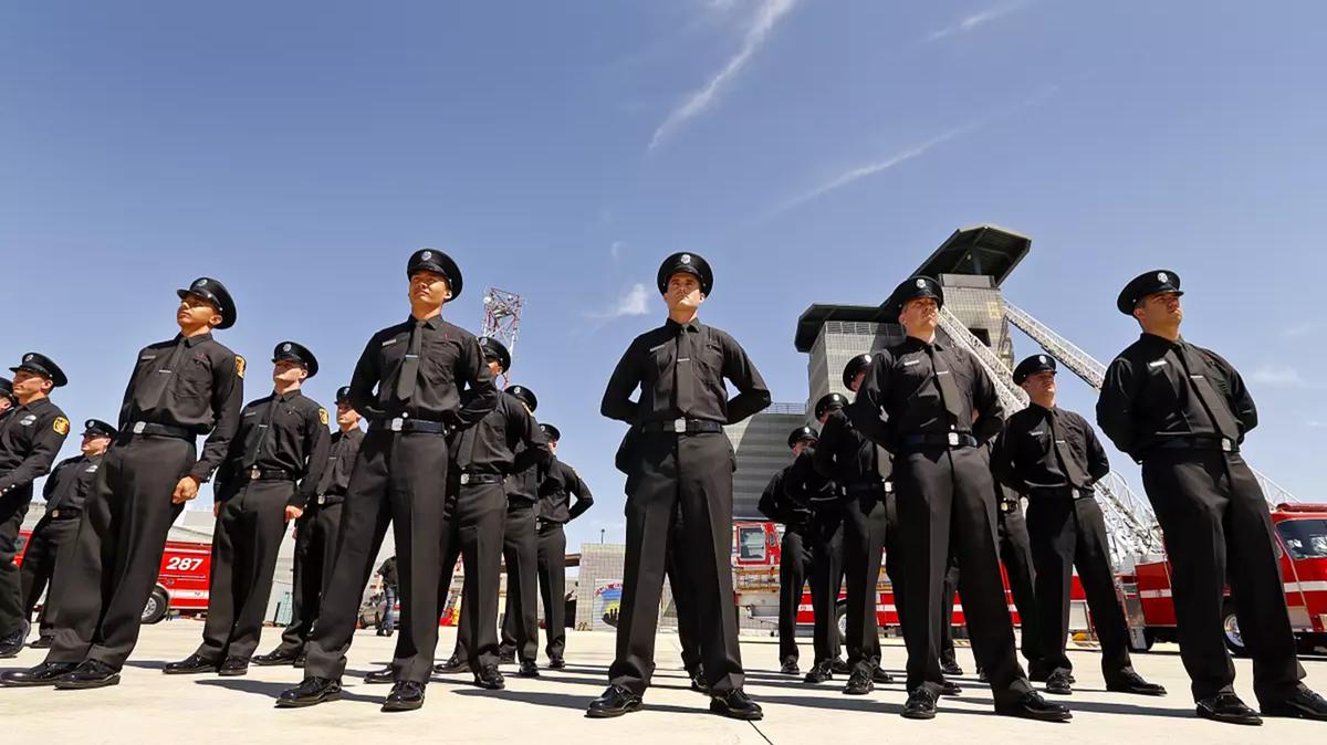 A Los Angeles Fire Department graduating class. (Al Seib/Los Angeles Times/TNS)