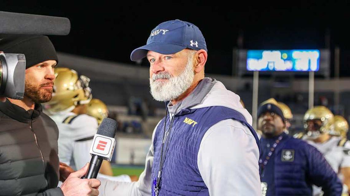  Brian Newberry has helped Navy capture glimpses of its former glory. | Wesley Hale-Imagn Images 