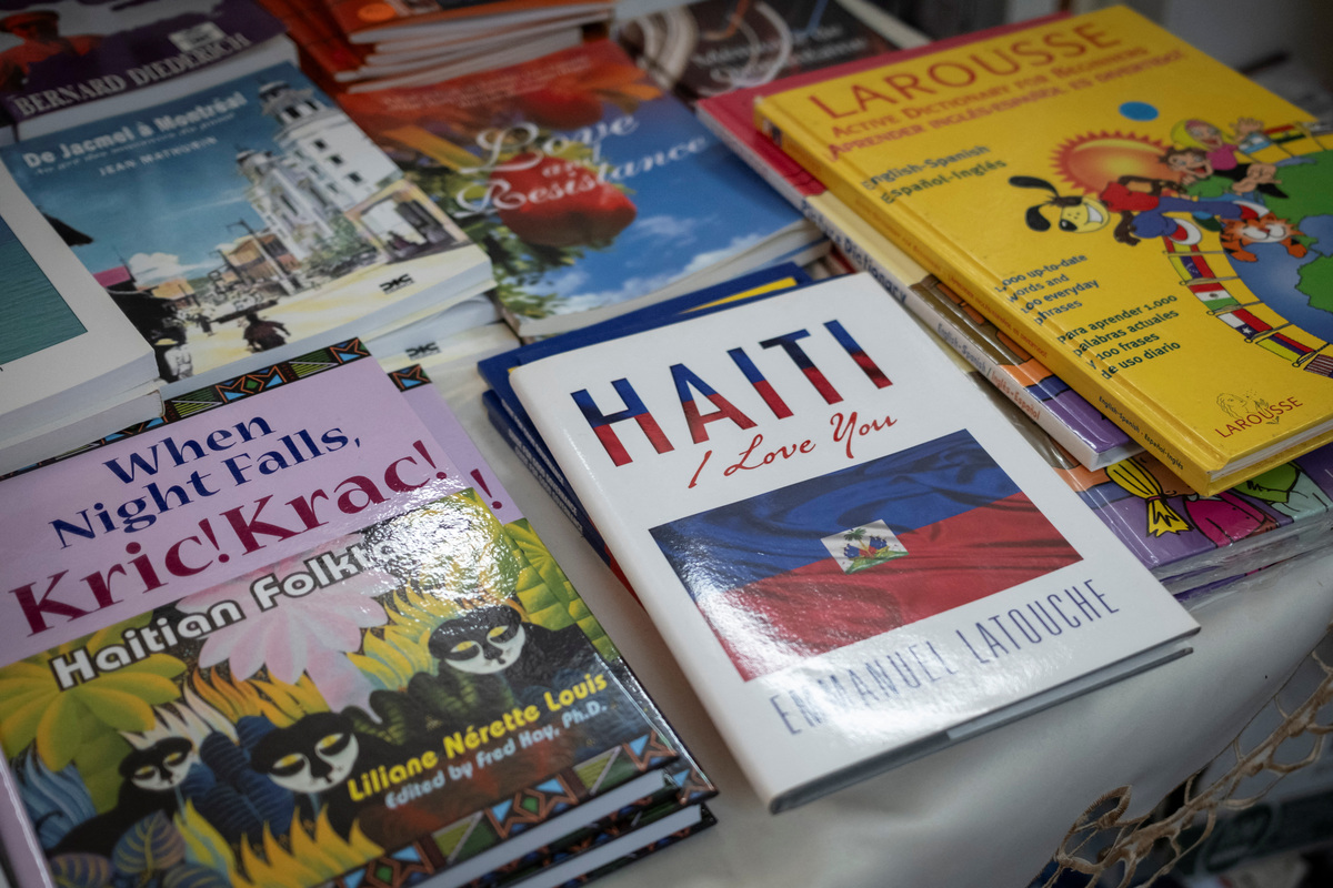 Books sit at a bookstore in the Little Haiti neighborhood in Miami, Florida, U.S., June 26, 2026. REUTERS/Marco Bello
