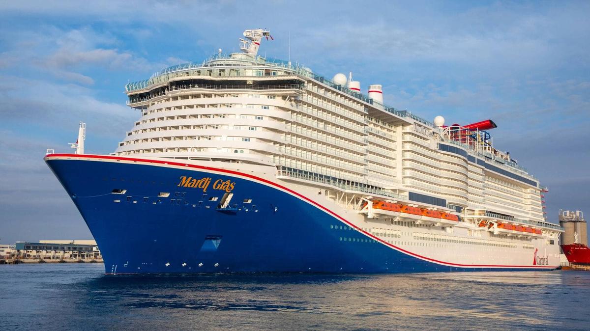 Carnival Mardi Gras sails from Port Canaveral, Florida lead. 