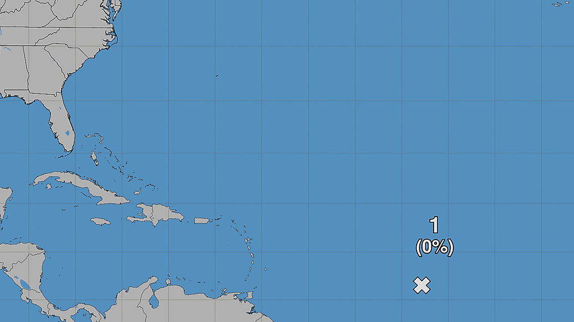Hurricane center tracking 1 Atlantic system with small chance to develop 