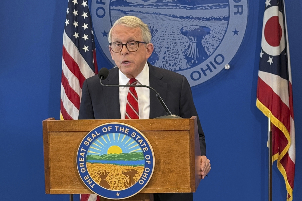  Ohio Governor Mike DeWine speaks at a news conference on Tuesday, June 16, 2026, in Columbus, Ohio. (AP Photo/Patrick Aftoora-Orsagos) 