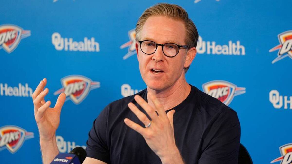  OKC GM Sam Presti figures to make more deals this offseason. | DOUG HOKE/THE OKLAHOMAN / USA TODAY NETWORK via Imagn Images 