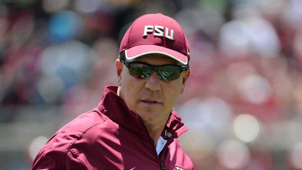  April 13, 2013; Tallahassee, FL, USA; Florida State Seminoles head coach Jimbo Fisher during the first half of the spring game at Doak Campbell Stadium. Mandatory Credit: Melina Vastola-USA TODAY Sports | IMAGN IMAGES via Reuters Connect 