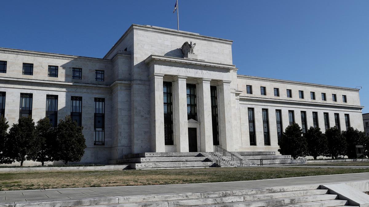 FILE PHOTO: Federal Reserve Board building on Constitution Avenue is pictured in Washington, U.S., March 19, 2019. REUTERS/Leah Millis/File Photo