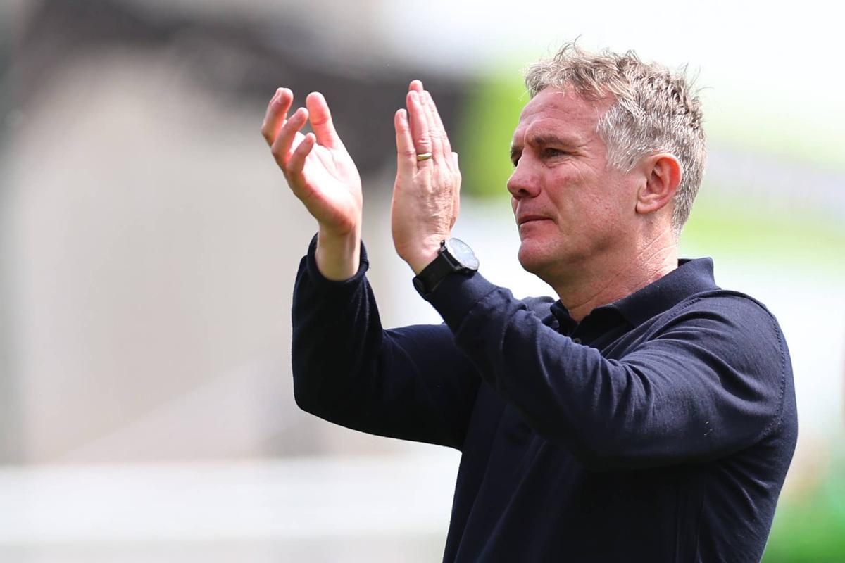  A dejected Phil Parkinson the head coach / manager of Wrexham at full time during the Sky Bet Championship match between Wrexham AFC and Middlesbrough at Racecourse Ground on May 2, 2026 in Wrexham, United Kingdom. (Photo by Robbie Jay Barratt - AMA/Getty Images) Photo by Robbie Jay Barratt - AMA/Getty Images