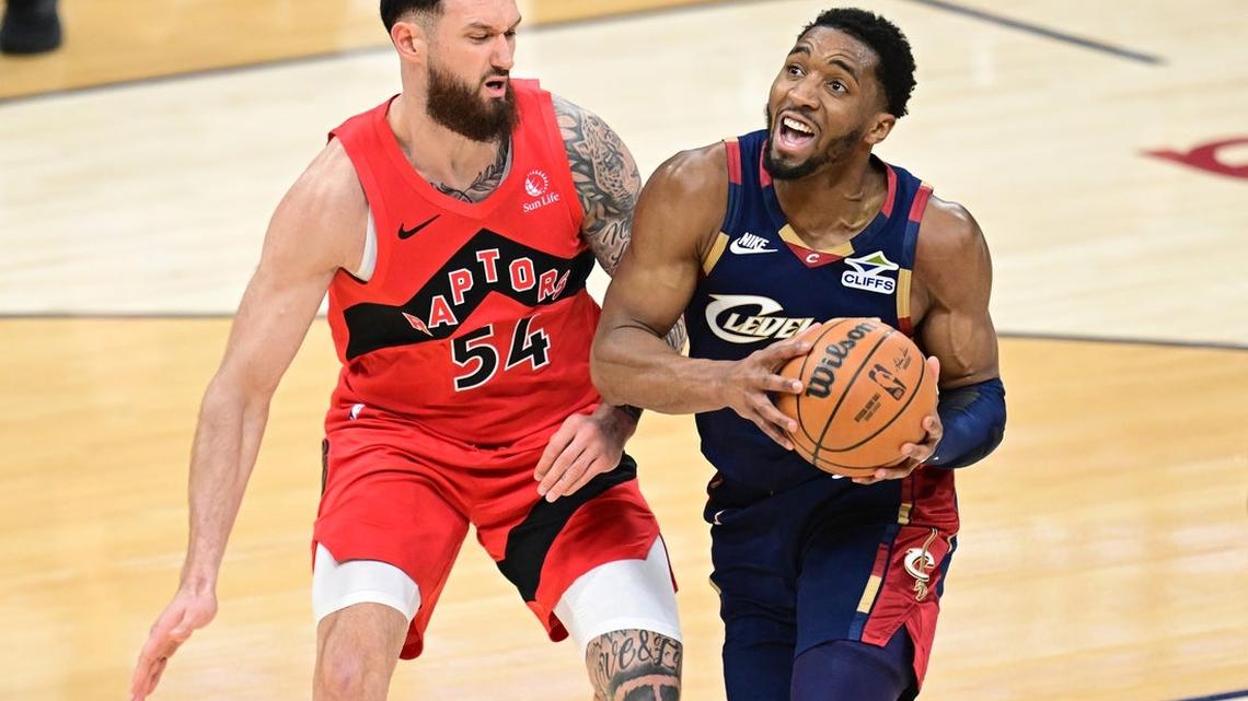 Donovan Mitchell, James Harden pace Cavs to 2-0 lead over Raptors 