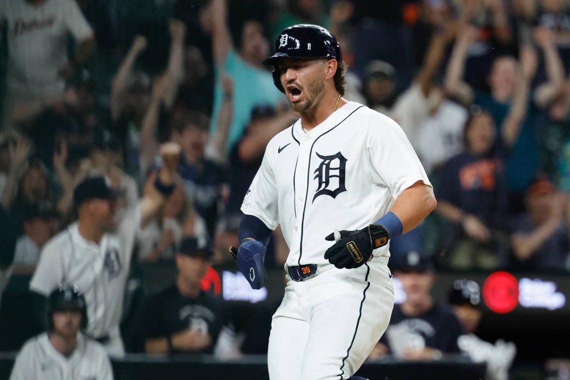  Detroit Tigers infielder Zach McKinstry (39) © Rick Osentoski-Imagn Images