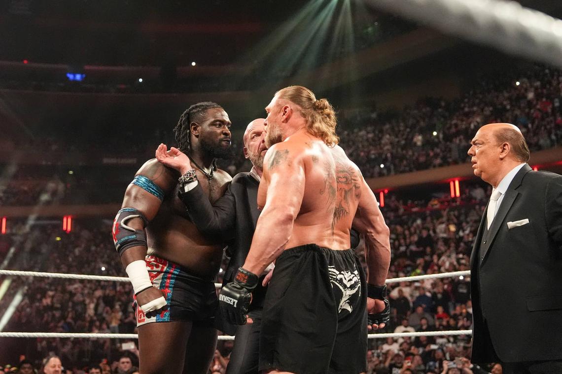 Brock Lesnar vs. Oba Femi will open WrestleMania 42 Sunday.Getty Images