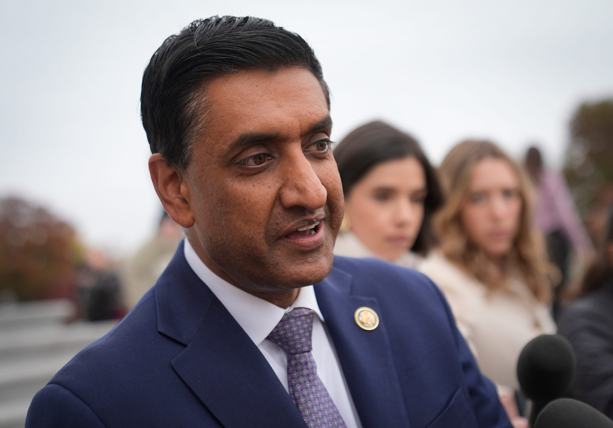 Rep. Ro Khanna, D-California, departs the House of Representatives on Nov. 18, 2025.