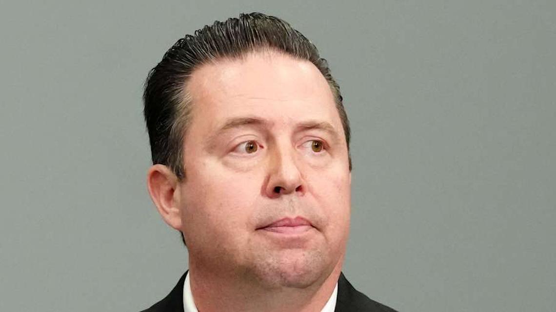  Feb 10, 2026; Henderson, NV, USA; Las Vegas Raiders communications vice president Will Kiss moderates a press conference at Intermountain Health Performance Center. Mandatory Credit: Kirby Lee-Imagn Images | Kirby Lee-Imagn Images 