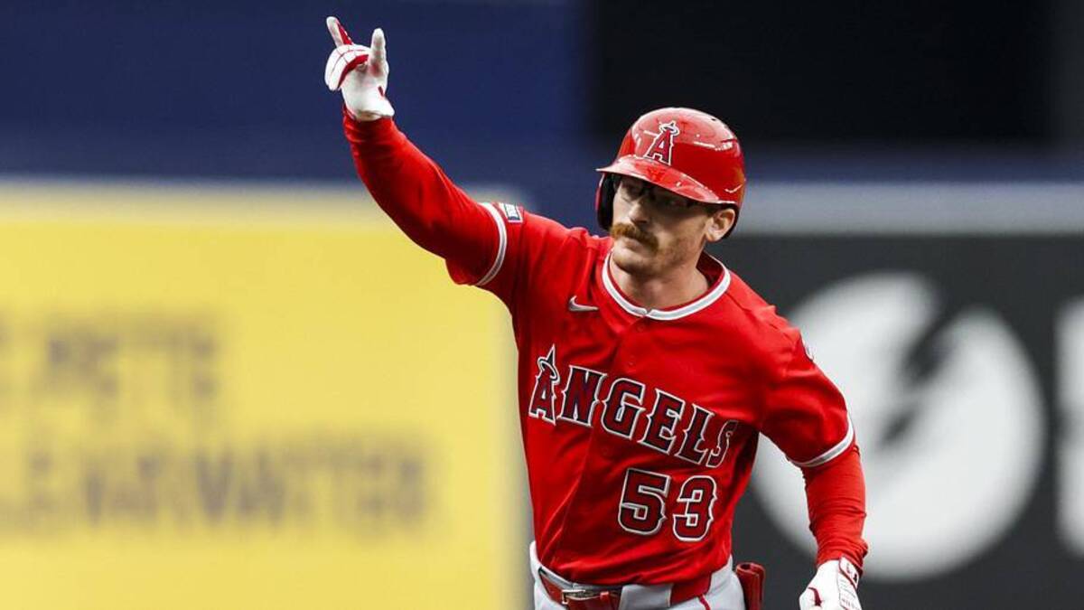  Angels outfielder Wade Meckler ranks 12th among AL outfielders in All-Star voting. | Nathan Ray Seebeck-Imagn Images 