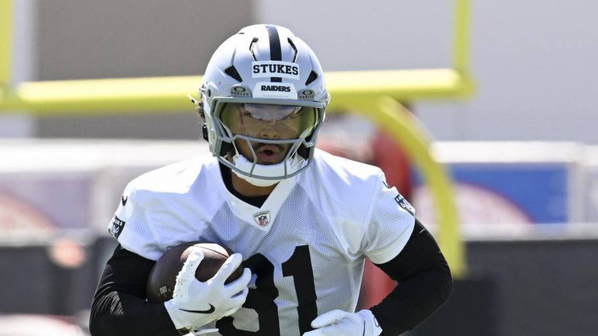  May 20, 2026; Henderson, NV, USA; Las Vegas Raiders safety Treydan Stukes (31) practices during organized team activities at Intermountain Health Performance Center. Mandatory Credit: Candice Ward-Imagn Images | Candice Ward-Imagn Images 