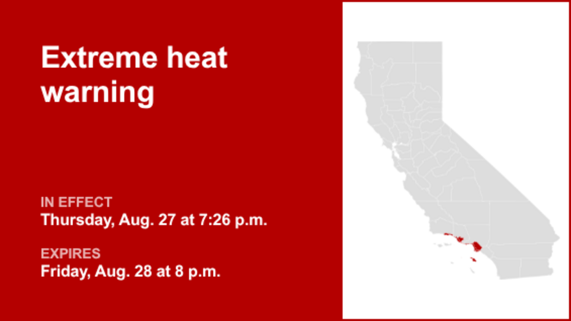 UPDATE: Extreme heat warning affecting Southern California until Friday evening 