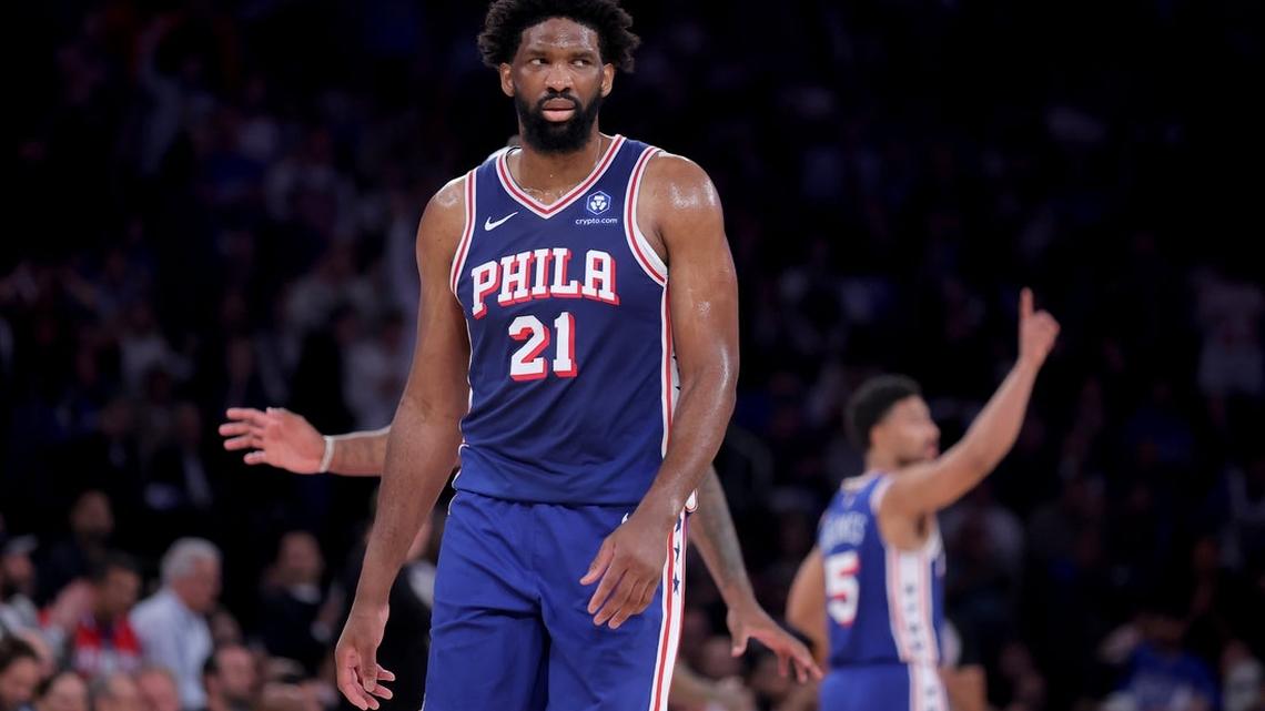 76ers C Joel Embiid (ankle, hip) out for Game 2 vs. Knicks 