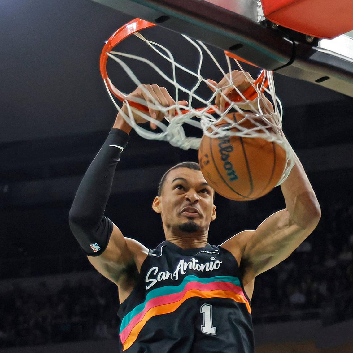  Victor Wembanyama's elite blocks and rebounding production establish a dominant, high-floor fantasy anchor among bigs. Ronald Cortes/Getty Images