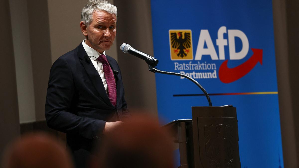 Bjoern Hoecke, the leader of the far-right party Alternative for Germany (AfD) in the East German federal state of Thuringia, attends a meeting of the AfD, in Dortmund, Germany, February 22, 2026. REUTERS/Leon Kuegeler