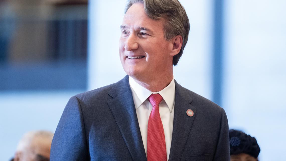 Then-Virginia Governor Glenn Youngkin attends an unveiling ceremony for the Barbara Rose Johns statue in Emancipation Hall on Dec. 16, 2025. (Tom Williams/CQ Roll Call/ZUMA Press/TNS)