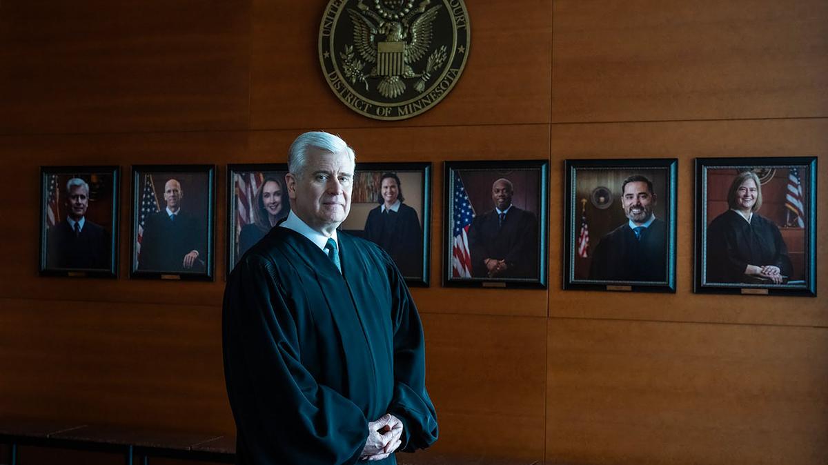 Patrick Schiltz, Minnesota's chief federal judge, stands for a portrait on April 30, 2026, in Minneapolis. (Jerry Holt/The Minnesota Star Tribune/TNS)