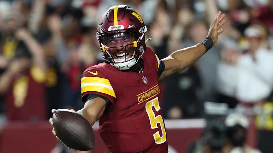 Washington quarterback Jayden Daniels has taken on more of a leadership in his second year.