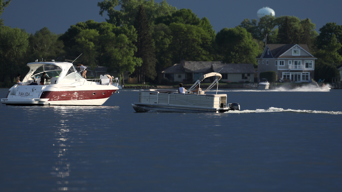 Boaters cruise the waters of Lake Minnetonka on May 25, 2018, in Minnetonka Beach, Minnesota.