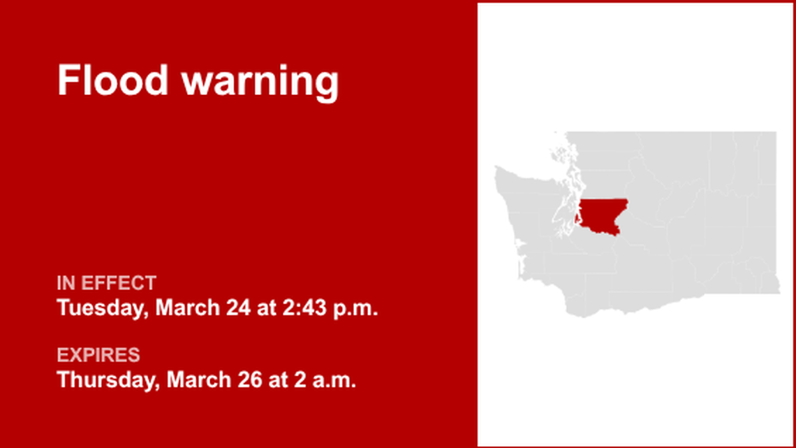 Flood warning in place for King County until 2 a.m. Thursday, says the NWS 
