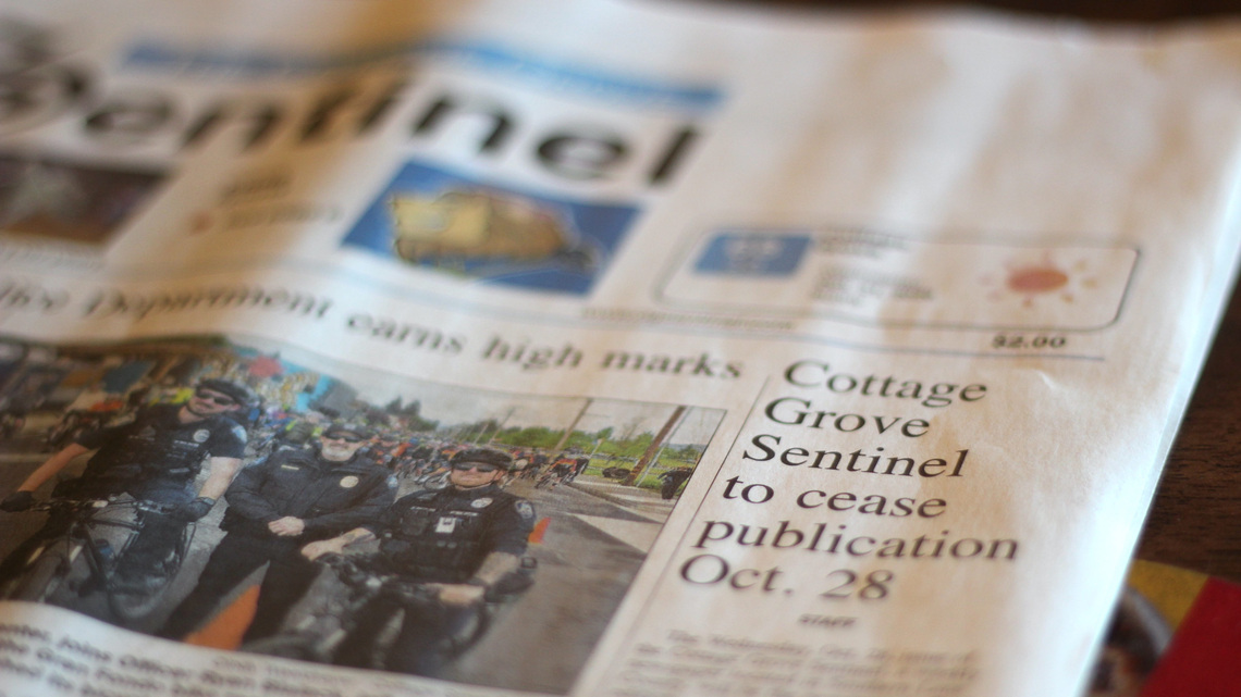 Cottage Grove Sentinel becomes 3rd Lane County paper to close in 3 months 