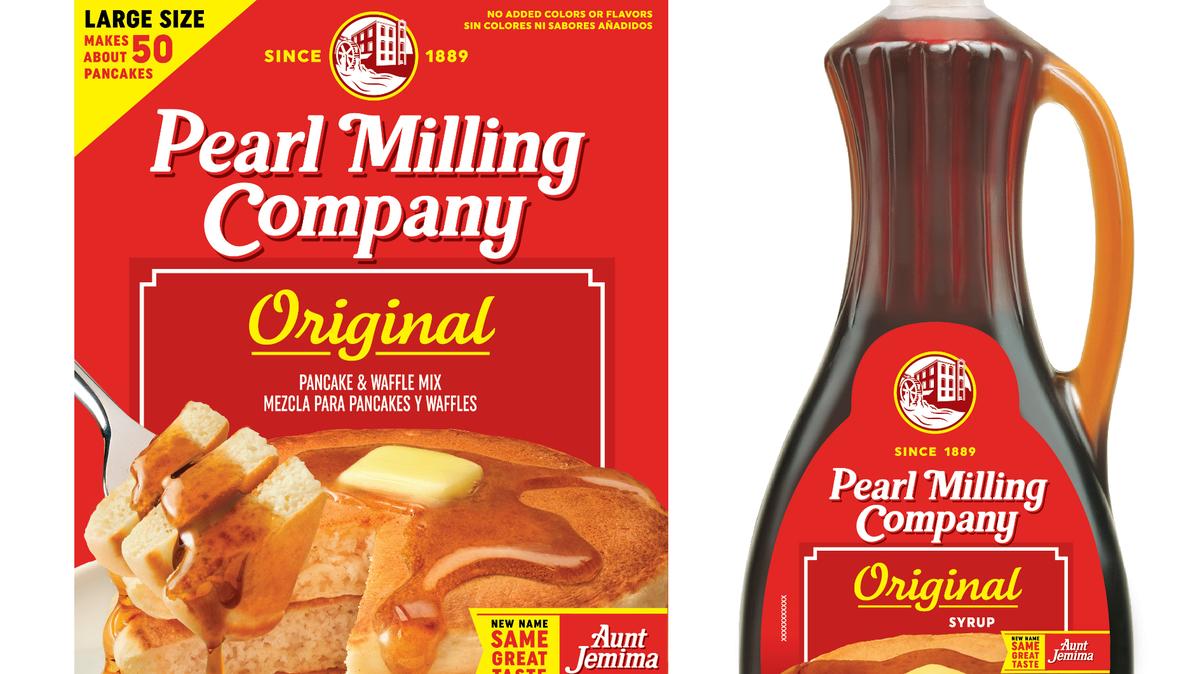 In June, Quaker Oats’ Aunt Jemima products will change over to the Pearl Milling Co. brand pancake mix and syrup, named for the original company in St. Joseph, Missouri.